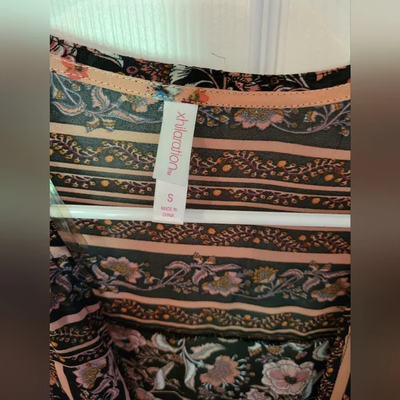 Xhilaration Pink and Black Scoop Neck 3/4 Sleeve Dress - Picture 2 of 5